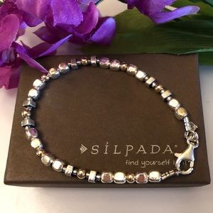 Silpada Sterling Silver 14KT Bead Bracelet B1213